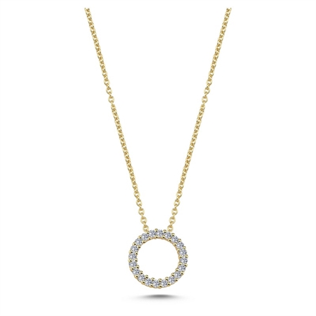 Cirkel 14 kt Guld vedhæng m. 0,20 ct. V2206 020-RG